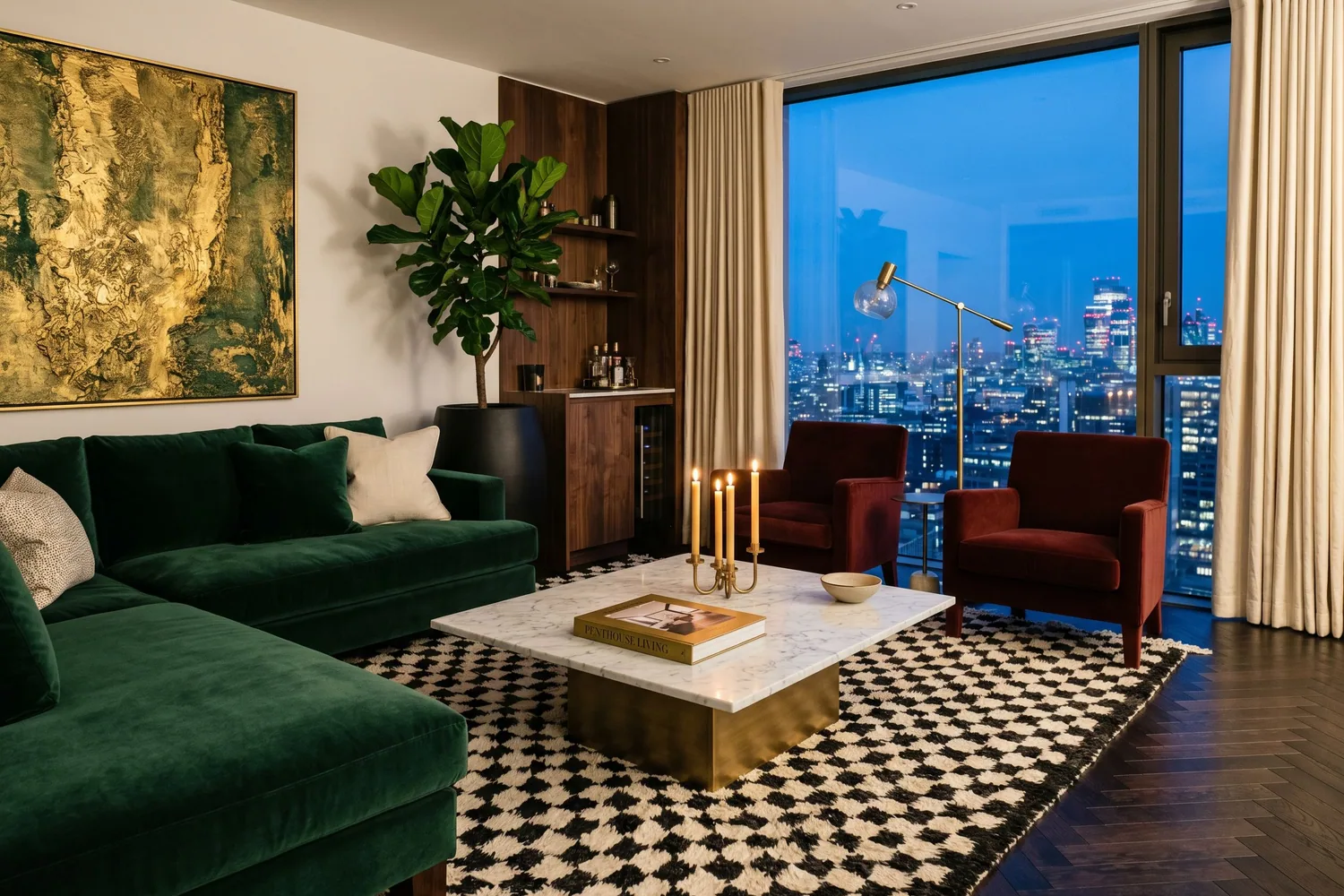 Pixly staged living room example 4